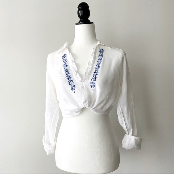 Abercrombie & Fitch Tops - A&F | Embroidered Cotton Top